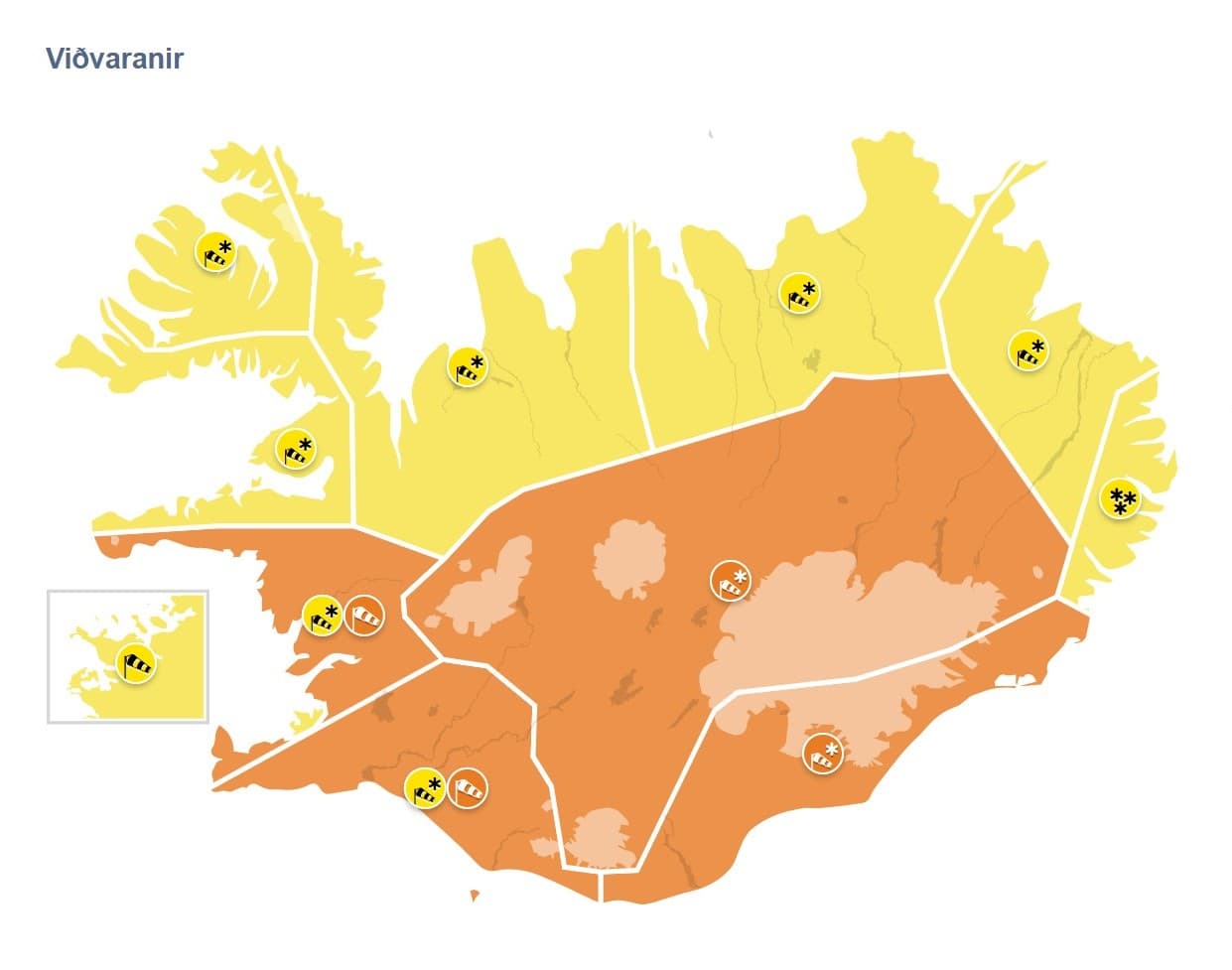 Auka viðvörunarstig vegna hríðarveðurs og hvassviðris