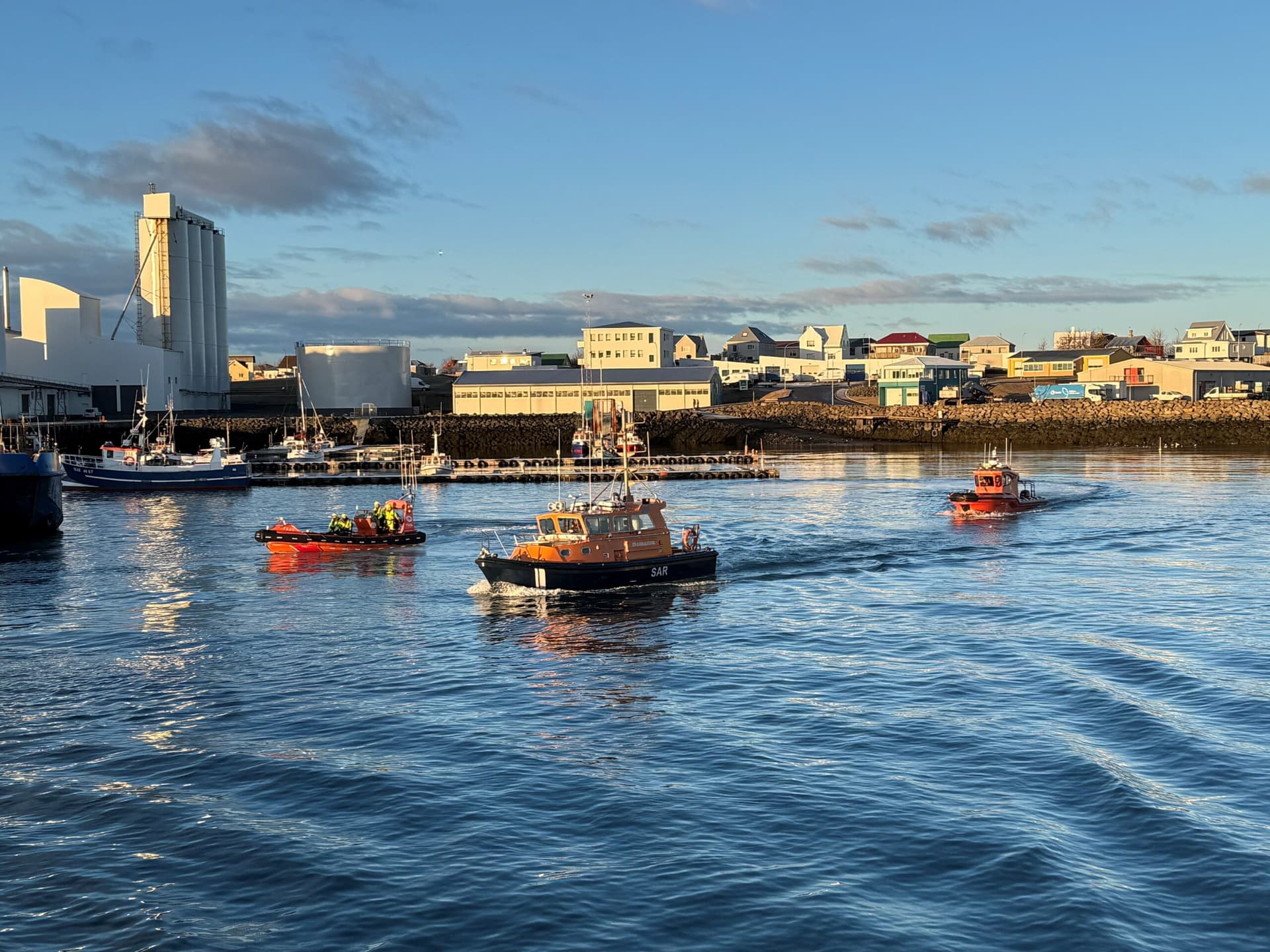 Áhafnir björgunarskipa tóku saman æfingu
