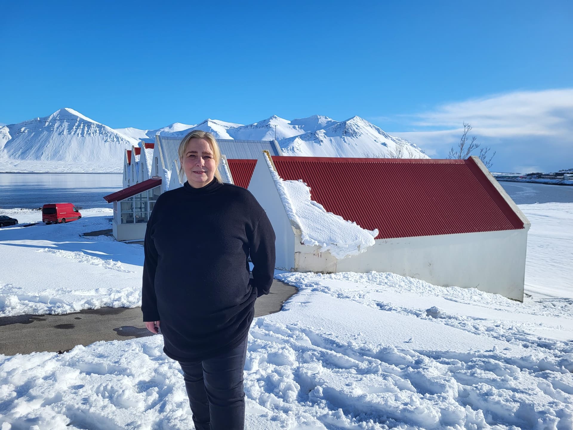 Góður dagur í brekkunni við Bjarg